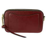 Marc Jacobs Snapshot Leather Shoulder Bag Deep Maroon Red Graphite Grey
