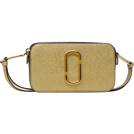 Marc Jacobs Snapshot Leather Shoulder Bag Gold
