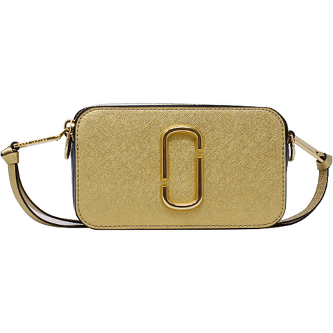 Marc Jacobs Snapshot Leather Shoulder Bag Gold