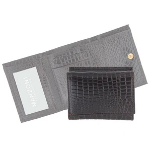 Manzoni Leather Croc Print Women's Wallet (Style W41C) - SALE - BROWN