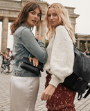 STITCH & HIDE WASHED LEATHER HAMBURG BACKPACK BLACK - FREE WALLET POUCH