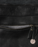 STITCH & HIDE WASHED LEATHER HAMBURG BACKPACK BLACK - FREE WALLET POUCH