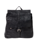 STITCH & HIDE WASHED LEATHER HAMBURG BACKPACK BLACK - FREE WALLET POUCH