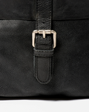 STITCH & HIDE WASHED LEATHER HAMBURG BACKPACK BLACK - FREE WALLET POUCH