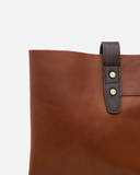 STITCH & HIDE LEATHER EMMA TOTE BAG - CLASSIC COLLECTION - MAPLE BROWN - FREE WALLET POUCH