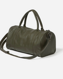 Stitch & Hide Leather Globe Weekender Duffle Bag Olive Green - FREE WALLET POUCH