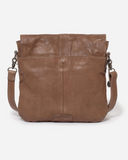 STITCH & HIDE WASHED LEATHER BERLIN REPORTER/SHOULDER BAG TAUPE - FREE WALLET POUCH