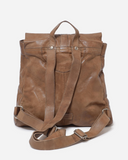 STITCH & HIDE WASHED LEATHER HAMBURG BACKPACK TAUPE - FREE WALLET POUCH