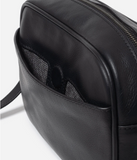 STITCH & HIDE WASHED LEATHER TAYLOR CROSSBODY BAG - BLACK - FREE KEYRING