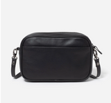 STITCH & HIDE WASHED LEATHER TAYLOR CROSSBODY BAG - BLACK - FREE KEYRING