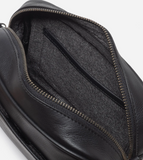 STITCH & HIDE WASHED LEATHER TAYLOR CROSSBODY BAG - BLACK - FREE KEYRING