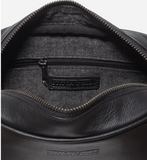 STITCH & HIDE WASHED LEATHER TAYLOR CROSSBODY BAG - BLACK - FREE KEYRING