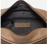 STITCH & HIDE WASHED LEATHER TAYLOR CROSSBODY BAG - OAK BROWN - FREE KEYRING