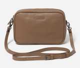 STITCH & HIDE WASHED LEATHER TAYLOR CROSSBODY BAG - OAK BROWN - FREE KEYRING