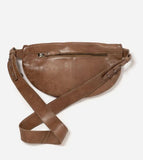STITCH & HIDE WASHED LEATHER ST KILDA SLING/SHOULDER BAG TAUPE BROWN - FREE WALLET POUCH
