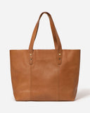 STITCH & HIDE LEATHER EMMA TOTE BAG - CLASSIC COLLECTION - ALMOND BROWN - FREE WALLET POUCH