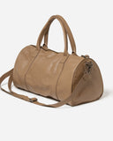 Stitch & Hide Leather Globe Weekender Duffle Bag Deep Oak Brown - FREE WALLET POUCH
