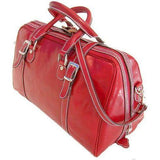 Floto Italian Leather Trastevere Duffle Bag Carryon red