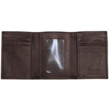 leather tri-fold id wallet grey