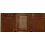 leather tri-fold id wallet floto brown