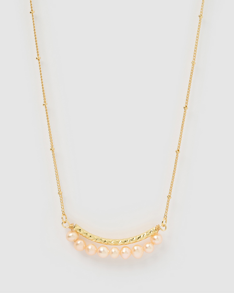 MIZ CASA & CO TEMPEST FRESHWATER PEARL NECKLACE GOLD PINK