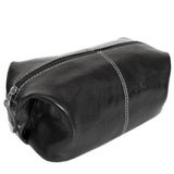 Floto Italian Venezia leather dopp kit toiletry bag black