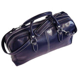 Floto Italian Leather Venezia Mini Duffle Carryon Bag blue