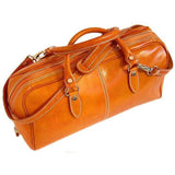 Floto Italian Leather Venezia Mini Duffle Carryon Bag orange