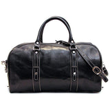 Floto Italian Leather Venezia Piccola Duffle Travel Bag Carryon black