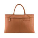 MANZONI Leather Folio Briefcase Tote A399 Tan with FREE WALLET
