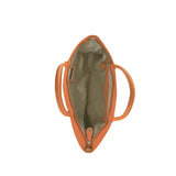 MANZONI Leather Folio Briefcase Tote A399 Tan with FREE WALLET