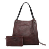 Old Trend Daisy Leather Tote with Coin Purse