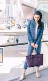 Gunas New York Miley Purple Vegan Leather Laptop Bag