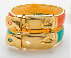 CC SKYE 24K Gold Plated Wide Enamel Buckle Bracelet