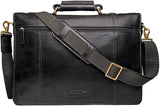 Hidesign Parker Leather Large Briefcase Black