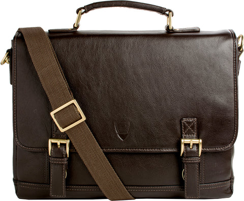 Hidesign Hunter 15" Laptop Compatible Leather Briefcase Brown