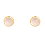 Latelita London Petite Stud Gold pink Rose Quartz Earrings