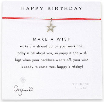 DOGEARED Make A Wish Necklace - Happy Birthday Star Silver