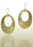 LIBERTE Oval Cut Out 9K Gold Plated Earrings (Style E117)