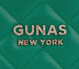 Gunas New York Koi Green Quilted Vegan Leather Shoulder Bag