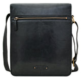 Hidesign Aiden Medium Leather Messenger Cross Body Bag Black