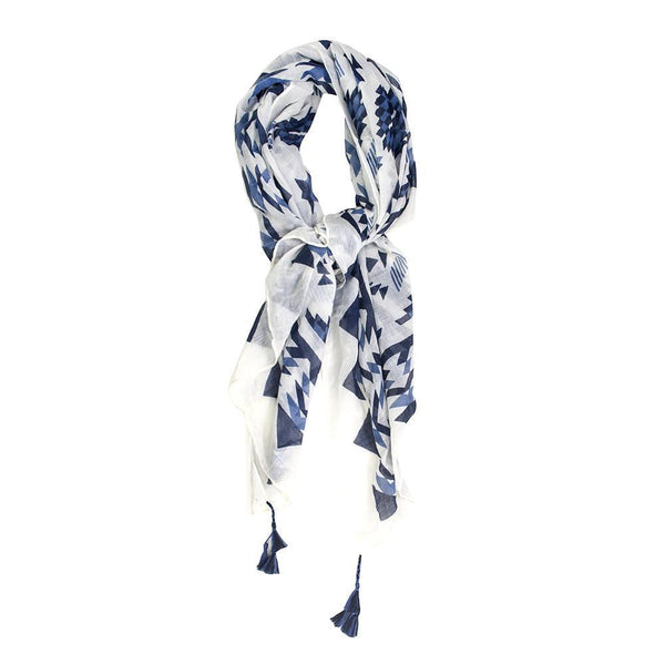 Claudia G Jan Scarf White Blue