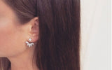 ICHU Ear Jacket Cubic Zirconia Rose Gold Stud Earrings 