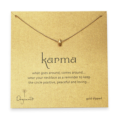 DOGEARED Karma Bead Necklace - Gold Dipped
