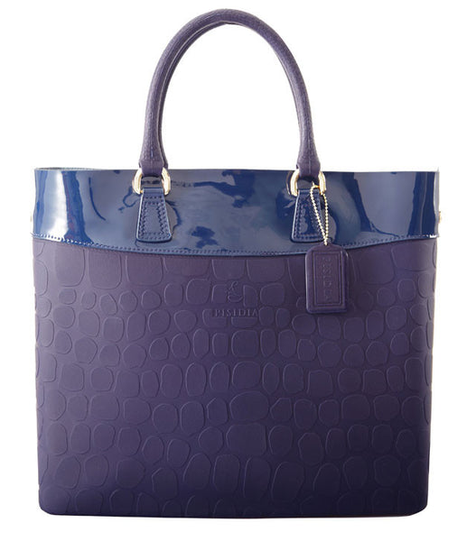 PISIDIA Leather and Silicone Tote Midnight Blue SALE