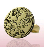 LIBERTE Etched Disc Ring  (Style R031)