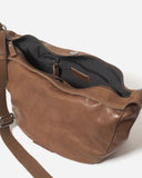 STITCH & HIDE LEATHER BYRON BAG TAUPE BROWN - FREE WALLET POUCH